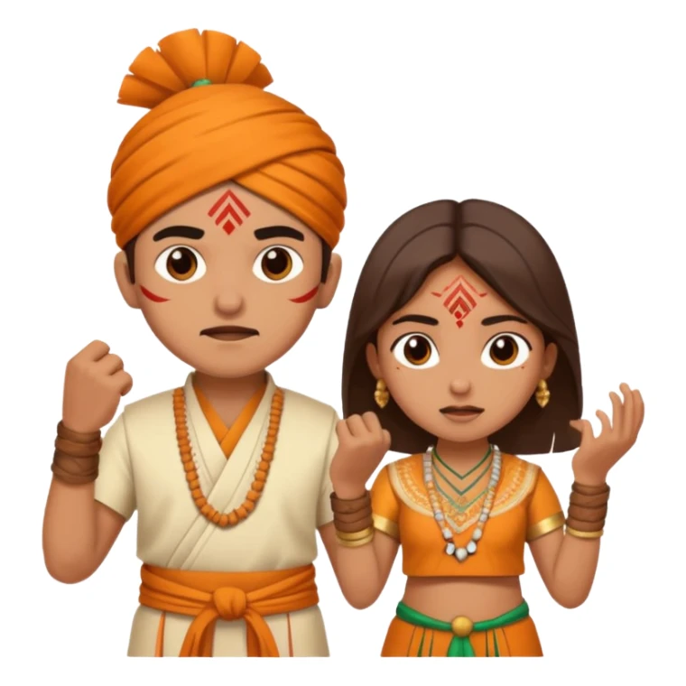 brother and sister fighting indian culture sticker