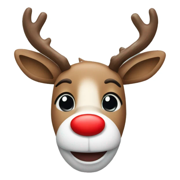Reindeer with red nose smile  sticker