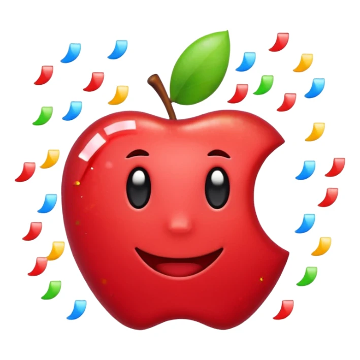 '+5' emoji with a celebratory feel, confetti or sparkles, apple emoji style sticker