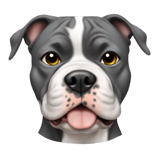 American bully dog boy brindle white and grey and black big head sticker