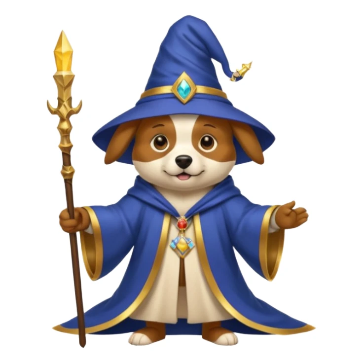 Dog wizard sticker
