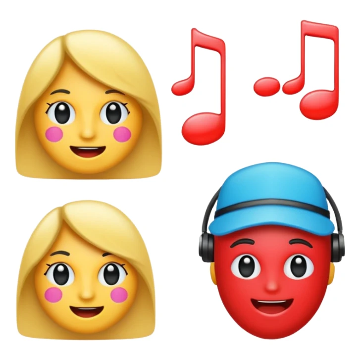 Emoticonos relacionados con la música pop y rock sticker