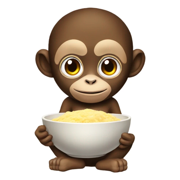 Monkey with a Bowl of fufu sticker
