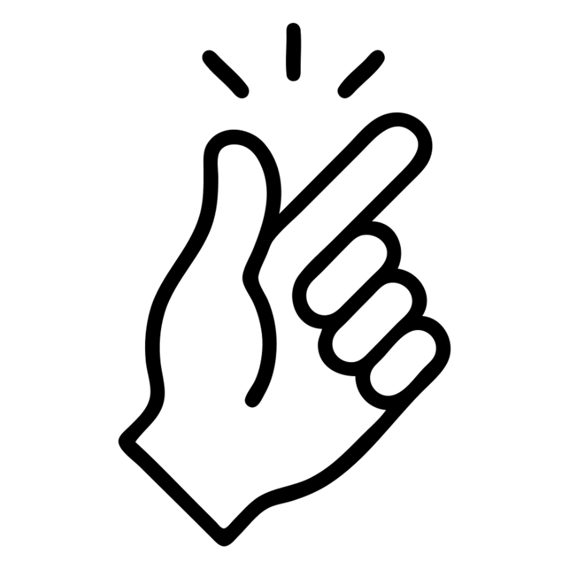 hand snapping fingers outlined icon with no fill sticker