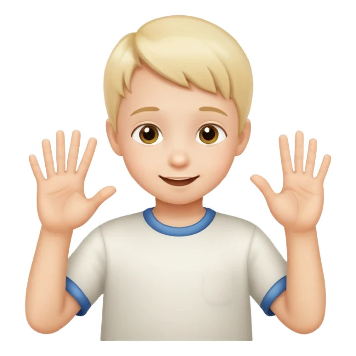 child counting on fingers, cheerful and educational sticker