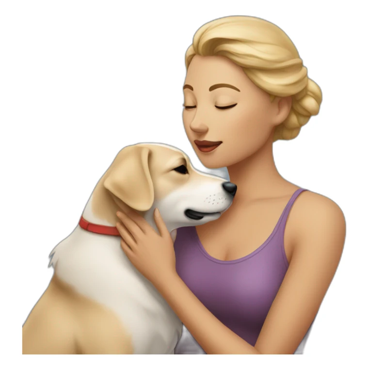 A woman kissing a dog  sticker