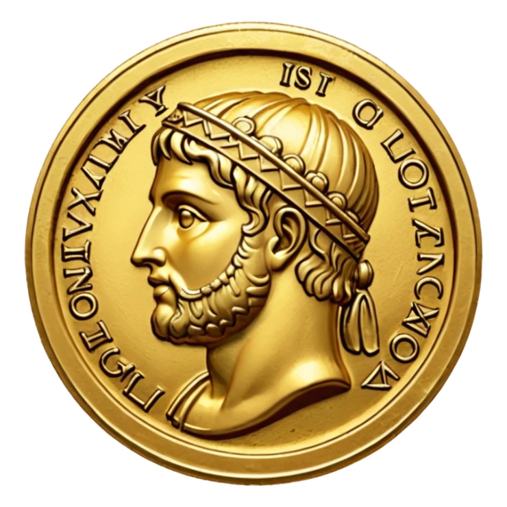 roman gold coin sticker
