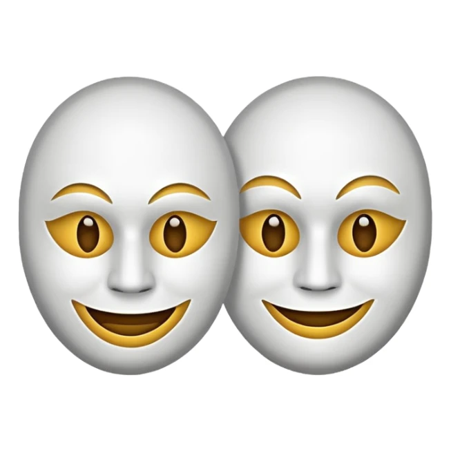  color white Two mask that is circling one is happy the other is sad sticker