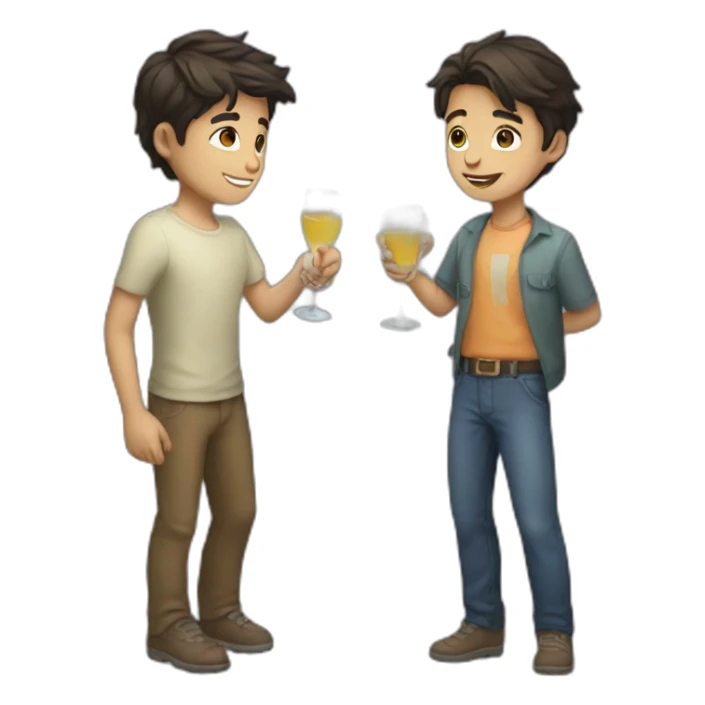 Clicking the glass boy and gi sticker