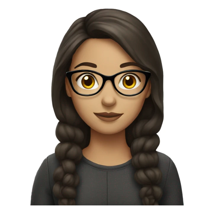 Brunette girl with glasses sticker