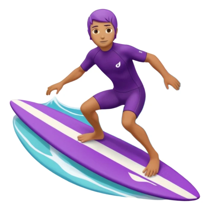 glitter surfer purple surf in wave ocean cian sticker