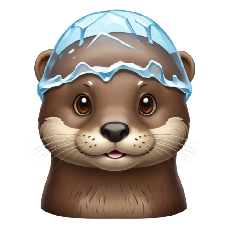 Ice on top of an otter's head sticker