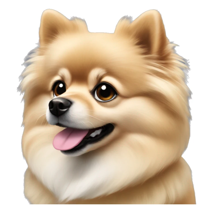 Black hair blonde face short nose Pomeranian  sticker