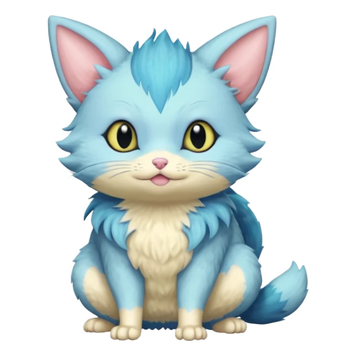 Fluffy Pastel Chubby Sneasel-Trico-cat  sticker