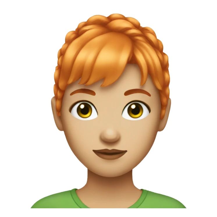girl with orange hair bangs and green eyes sticker