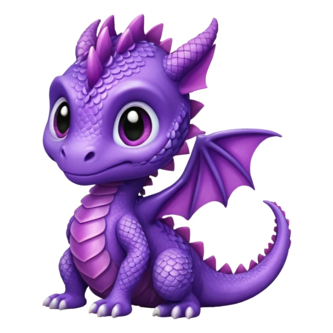 Small, cute baby dragon purple sticker