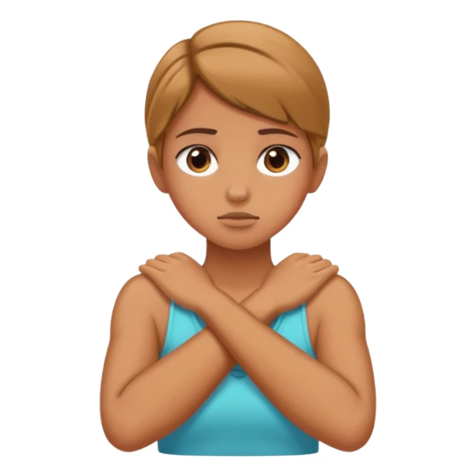girl choking her neck arms crossed sticker