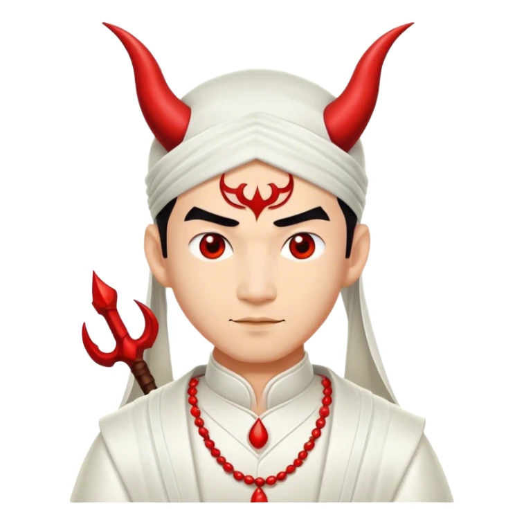 an asian devil male bride with the wedding dress sticker