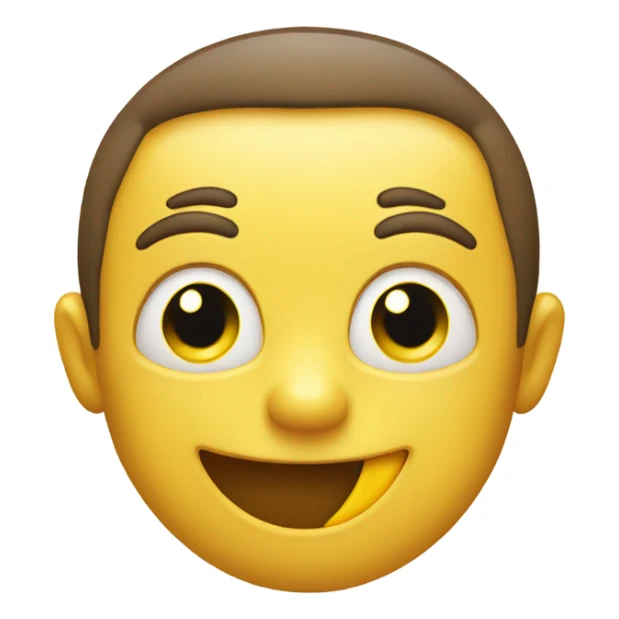 Smiling emoji with small yellow bone in its mouth sticker