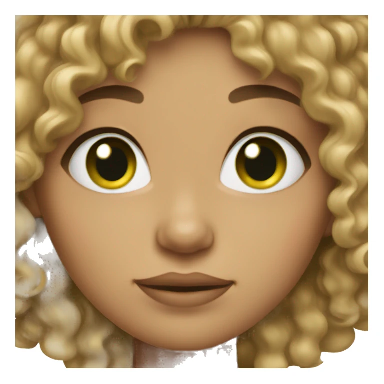 Light skin female with green eyes and curly hair sticker