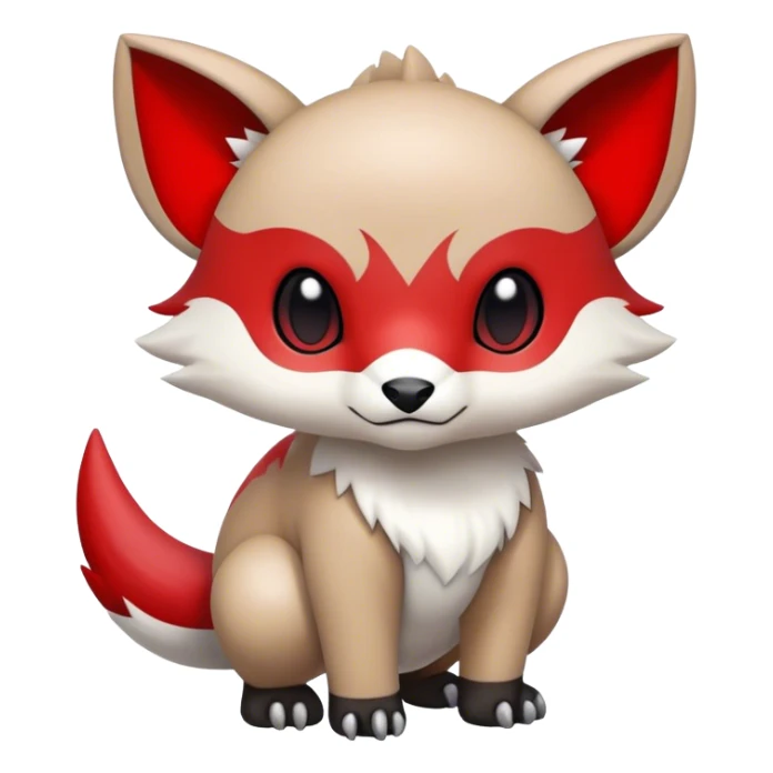 Cute cool black red white animal hybrid Fakemon full body sticker