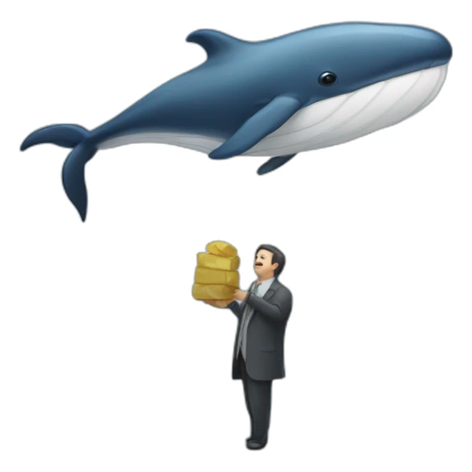 whale-person-mascot-greedy sticker