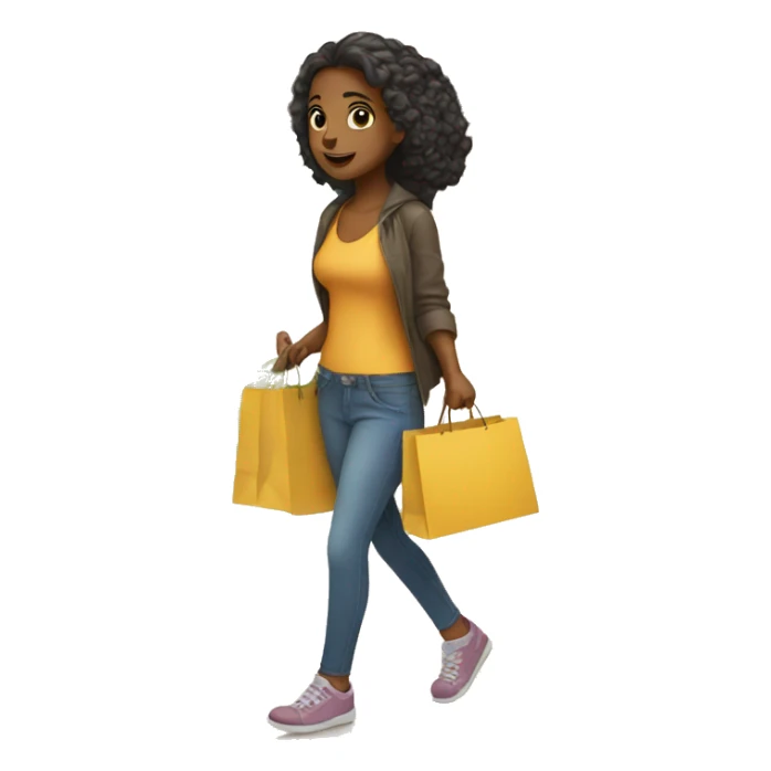 Girl going shopping sticker