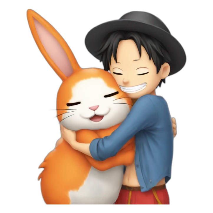Luffy hug Carrot Bunny sticker