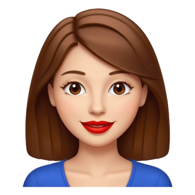 brownhaired woman with red lips in love sticker