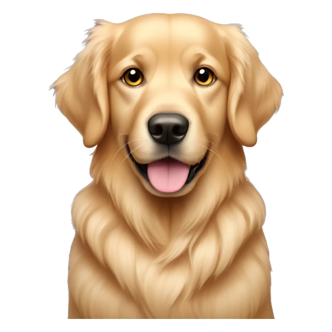 A golden retriever with hearts pink eyes sticker