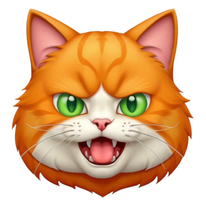 An angry cat with tongue out sticker