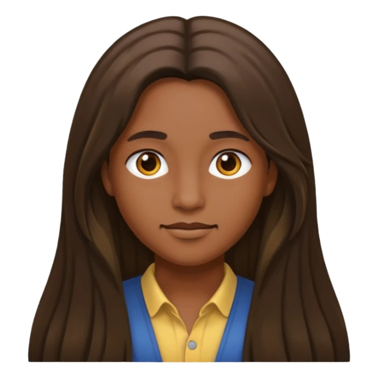 with long hair and darker sticker