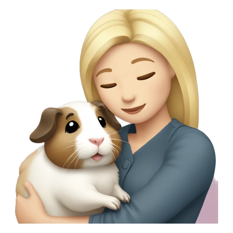 Blonde Woman hugging a guineapig sticker