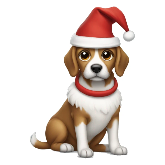 Dog wearing a Santa’s outfit  sticker
