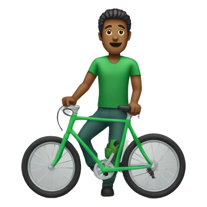 man in green bike sticker