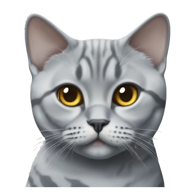 British Shorthair cat, marbled gray color, female. sticker