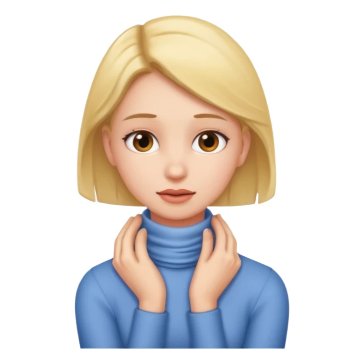 Girl holding her neck sticker