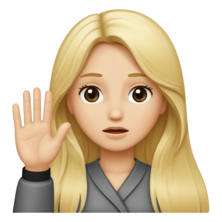 blonde female long hair saying stop sticker