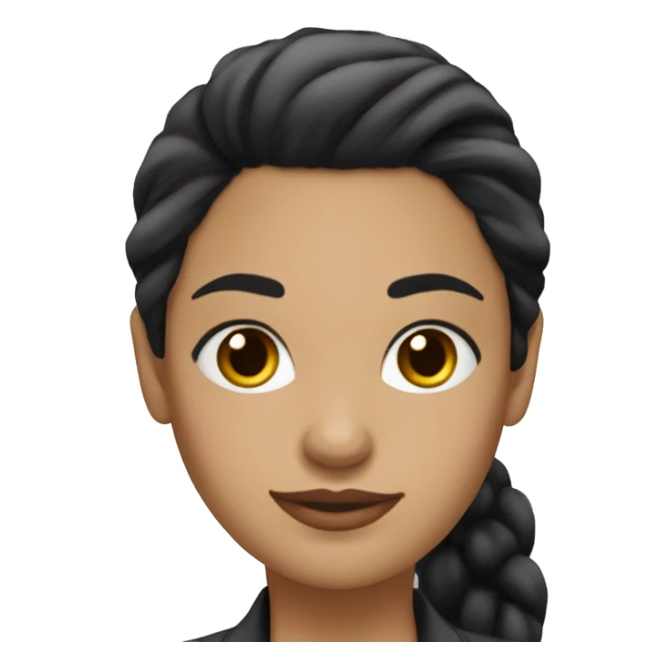 latina woman executive black hair pony tail black eyes sticker