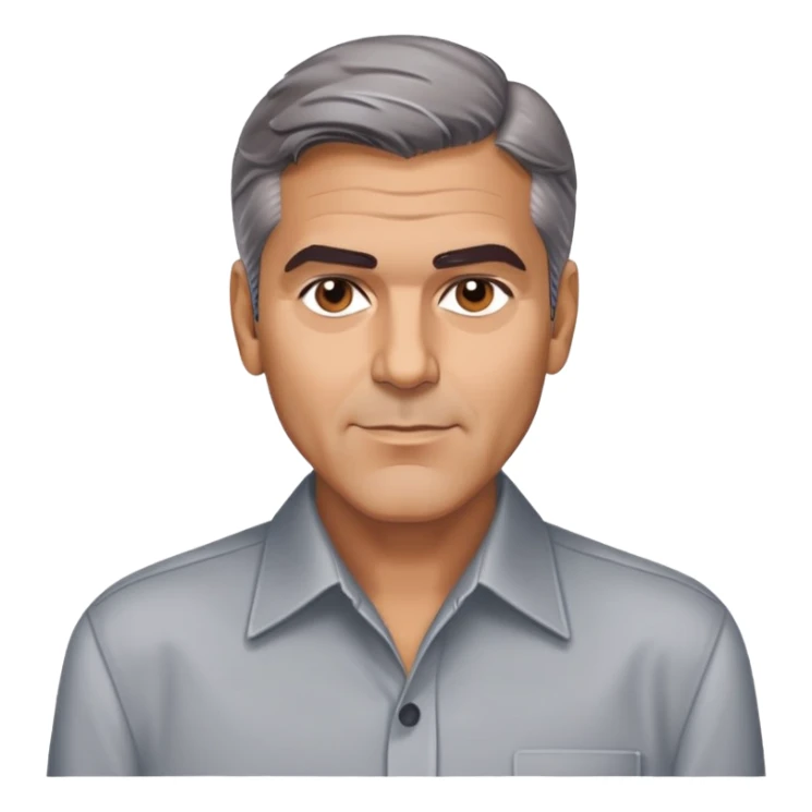 george clooney cartoon wearing shirt sticker