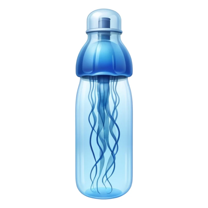 sea jellyfish stuck leg in plastic bottle sticker