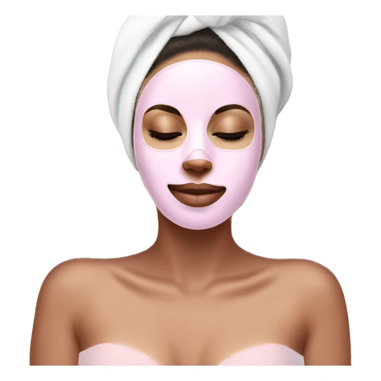 Lady with pastel pink face mask spa beauty full face relaxing sticker