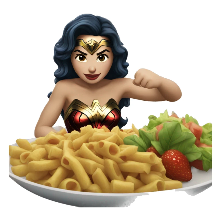 wonder woman eating sticker