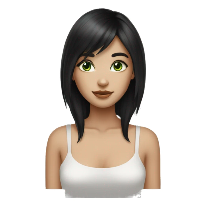 green-eyed black-haired white-skin girl sticker