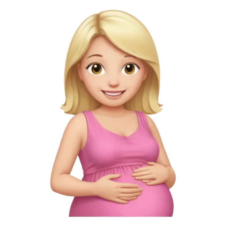 blond pregnant woman in pink sticker