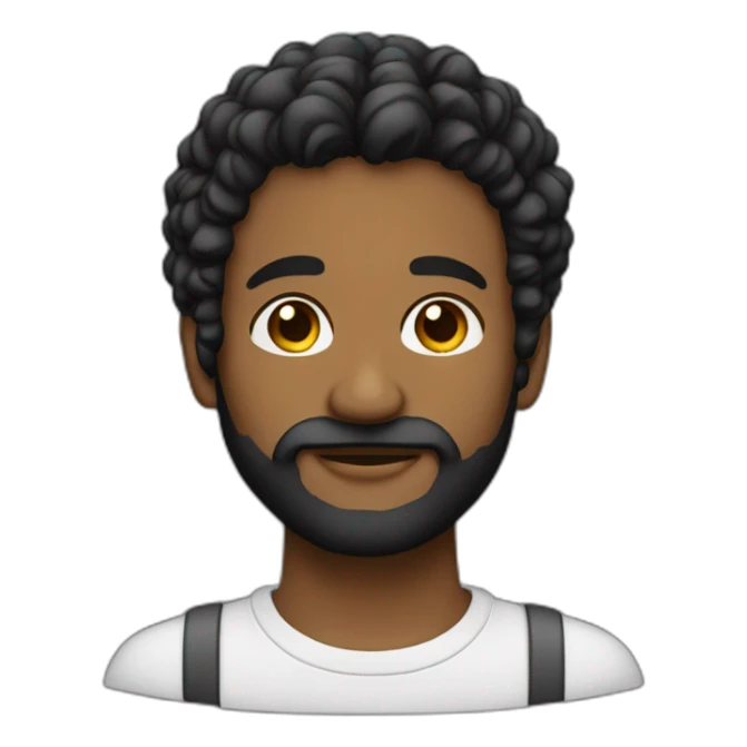 joven con barba cabello oscuro ondulado y aretes sticker