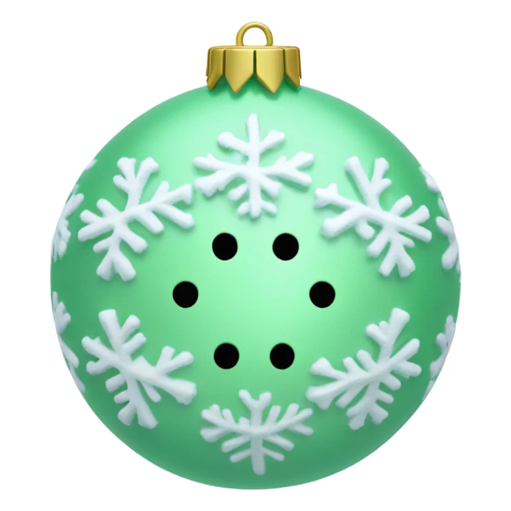 Pastel Green ornament with winter pin  sticker