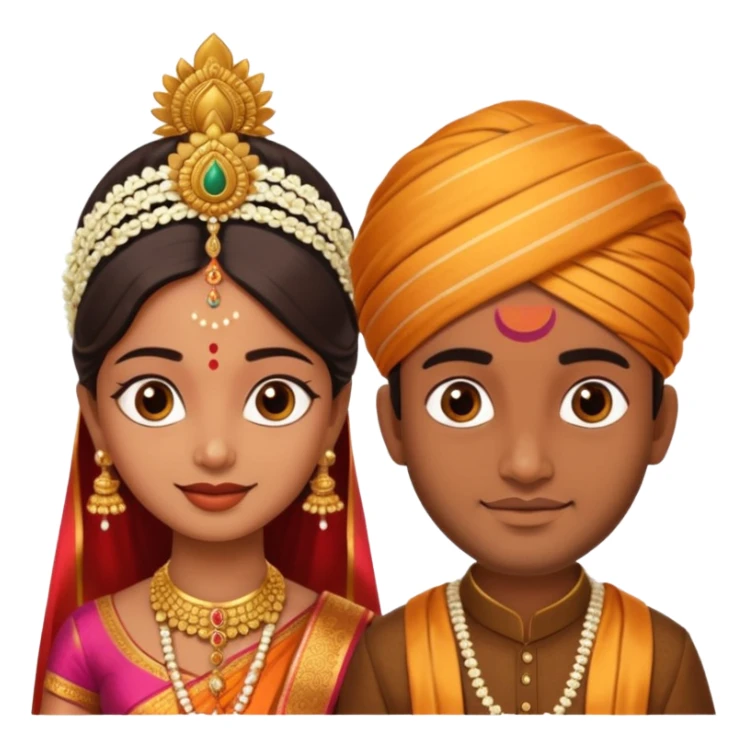 South indian wedding bride and groom sticker