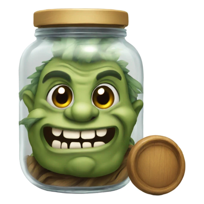 Troll emoji inside the jar emoji  sticker