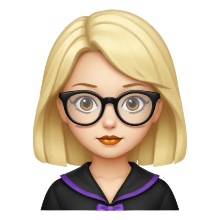 girl with hallowen costumes with glasses sticker